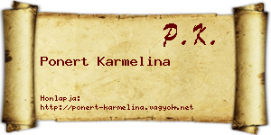 Ponert Karmelina névjegykártya